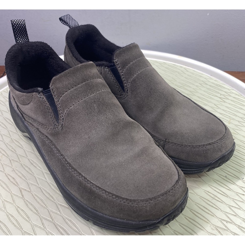 LL Bean Women's Suede Feel Gray Moccasin Slip-On Shoes‎ 7.5M